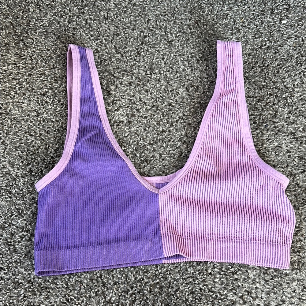 Colsie Purple Ribbed Bralette